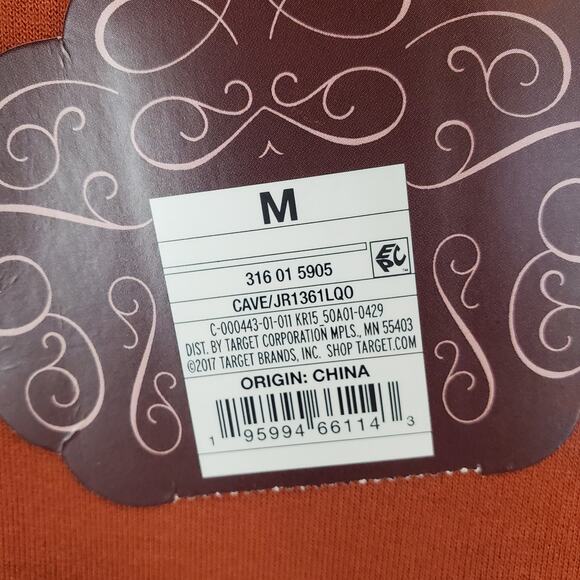 Knox Rose Lace Waffle Knit Thermal Top Med Burnt Orange Long Sleeve Sweater NWT - Picture 7 of 12